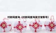 付款码查询（付款码查询支付宝账号）