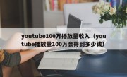 youtube100万播放量收入（youtube播放量100万会得到多少钱）