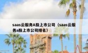 saas云服务A股上市公司（saas云服务a股上市公司排名）