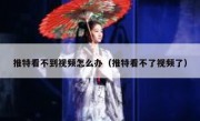 推特看不到视频怎么办（推特看不了视频了）