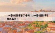 ins泰文翻译不了中文（ins泰语翻译不出怎么办）