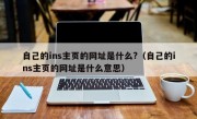 自己的ins主页的网址是什么?（自己的ins主页的网址是什么意思）