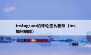 instagram的评论怎么删除（ins如何删除）