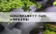 twitter为什么用不了了（twitter为什么上不去）