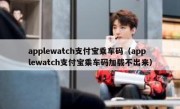 applewatch支付宝乘车码（applewatch支付宝乘车码加载不出来）