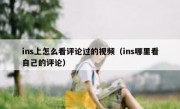 ins上怎么看评论过的视频（ins哪里看自己的评论）