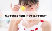 怎么查询哪条街道限行（在哪儿查询限行）