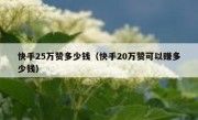 快手25万赞多少钱（快手20万赞可以赚多少钱）