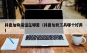 抖音加粉渠道在哪里（抖音加粉工具哪个好用）