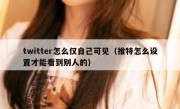 twitter怎么仅自己可见（推特怎么设置才能看到别人的）
