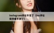 instagram评论不见了（ins评论突然看不到了）