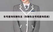 车号查询车辆车主（车辆车主号码查询系统）