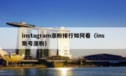 instagram涨粉排行如何看（ins账号涨粉）