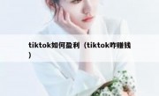 tiktok如何盈利（tiktok咋赚钱）