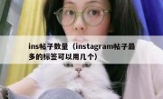 ins帖子数量（instagram帖子最多的标签可以用几个）