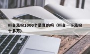 抖音涨粉1000个是真的吗（抖音一下涨粉十多万）