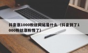 抖音涨1000粉丝网站是什么（抖音到了1000粉丝涨粉慢了）