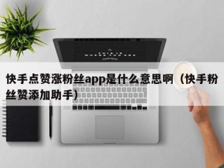 快手点赞涨粉丝app是什么意思啊（快手粉丝赞添加助手）