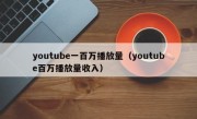 youtube一百万播放量（youtube百万播放量收入）
