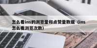 怎么看ins的浏览量和点赞量数据（ins怎么看浏览次数）