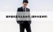 国外版抖音怎么去水印（国外抖音如何）