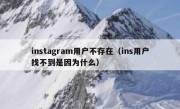 instagram用户不存在（ins用户找不到是因为什么）