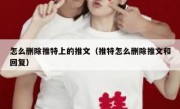 怎么删除推特上的推文（推特怎么删除推文和回复）