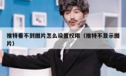 推特看不到图片怎么设置权限（推特不显示图片）