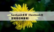 facebook主页（facebook主页链接在哪里看）