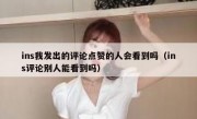 ins我发出的评论点赞的人会看到吗（ins评论别人能看到吗）