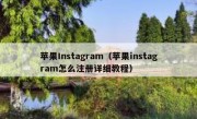 苹果Instagram（苹果instagram怎么注册详细教程）