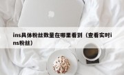 ins具体粉丝数量在哪里看到（查看实时ins粉丝）