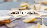 twitter怎么了（twitter为啥）