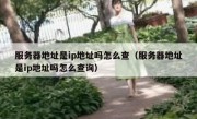服务器地址是ip地址吗怎么查（服务器地址是ip地址吗怎么查询）