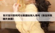 支付宝付款码可以截图给别人用吗（微信转账图片截图）