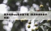 新浪微博app安卓版下载（新浪微博安卓手机版）