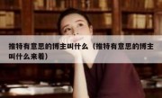 推特有意思的博主叫什么（推特有意思的博主叫什么来着）