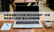 抖音粉丝是什么意思?是怎么形成的?（抖音粉丝是什么意思?是怎么形成的呢）