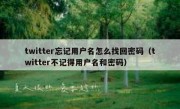 twitter忘记用户名怎么找回密码（twitter不记得用户名和密码）