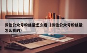 微信公众号粉丝量怎么看（微信公众号粉丝量怎么看的）
