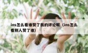 ins怎么看谁赞了我的评论呢（ins怎么看别人赞了谁）