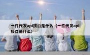 一件代发api接口是什么（一件代发api接口是什么）