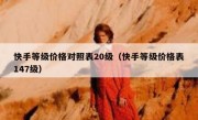 快手等级价格对照表20级（快手等级价格表147级）