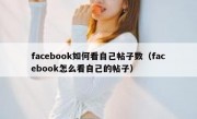 facebook如何看自己帖子数（facebook怎么看自己的帖子）