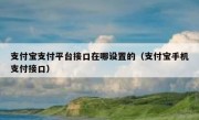 支付宝支付平台接口在哪设置的（支付宝手机支付接口）