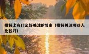 推特上有什么好关注的博主（推特关注哪些人比较好）