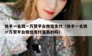 快手一毛钱一万赞平台微信支付（快手一毛钱一万赞平台微信支付是真的吗）