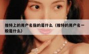 推特上的用户名指的是什么（推特的用户名一般是什么）