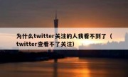 为什么twitter关注的人我看不到了（twitter查看不了关注）