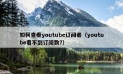 如何查看youtube订阅者（youtube看不到订阅数?）